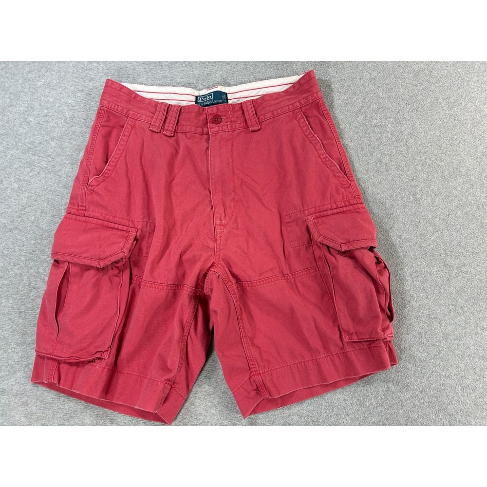 Polo Ralph Lauren Classic Solid Cargo Shorts (Men's 32) Faded Red - 10"